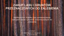 ZAKUP LASÓW ORAZ GRUNTÓW PRZEZNACZONYCH DO ZALESIENIA